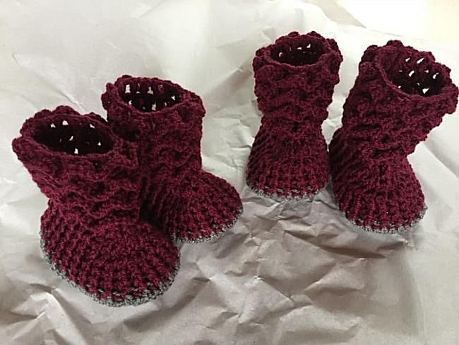 Warm Ruffle Baby Booties Free Crochet Pattern