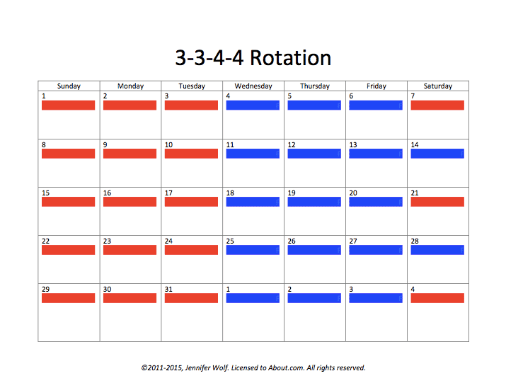 3-3-4轮流进行共同监护